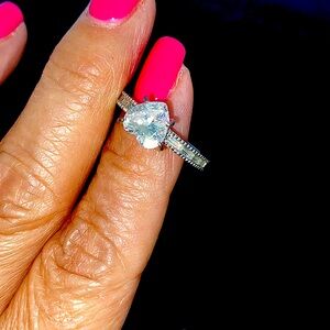 Sterling silverCz Heart shape ring size 8